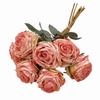 7PCS/Bundle 7 Head Rose Artificial Flower Silk Petals Faux Flower  Desktop Ornament