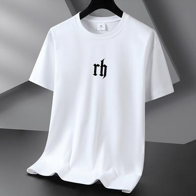 RH 10 colores Camiseta de algodón puro para hombre Camiseta holgada de manga corta con cuello redondo para hombre S-6XL