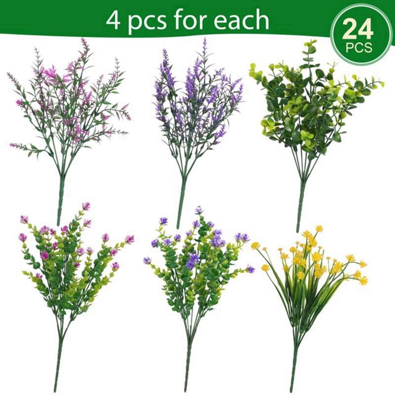 

12pcs Artificial Flowers Decoration for Indoor Outdoor Hanging Baskets Garden Porch Window Home Vases Wedding Decorations