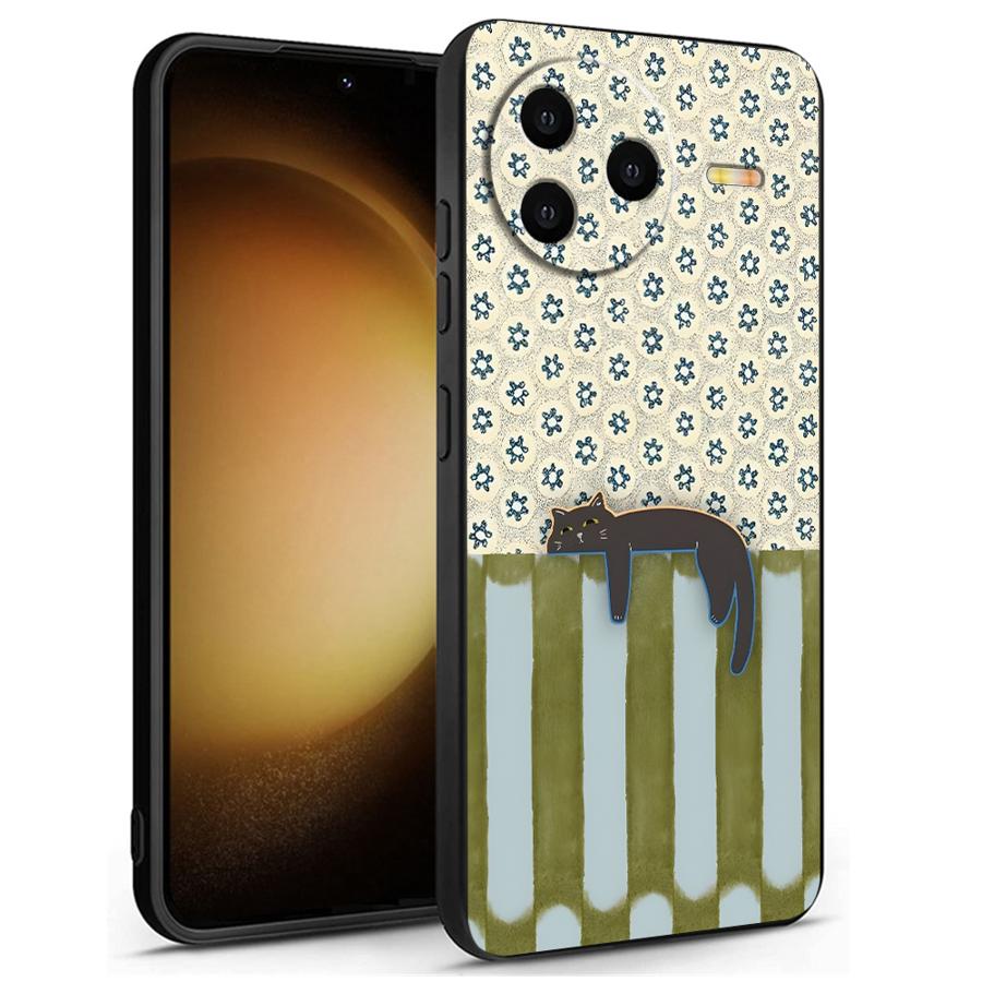 Cartoon Grid Cat Case for Xiaomi Redmi A1 A2 Plus 13C 14C A4 12C K40 K80 Pro 10 A5 9 A3 Funda Phone Cover