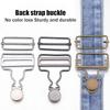 5 Set Hängselbyxespännen Metall Hängselersättning med Justerbart Regleringsspänne för Jeans Hängsel Byxor DIY Sybehör