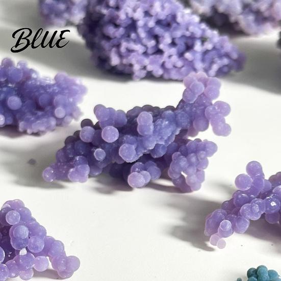 Smooth Polished Rocks Natural Grape Agate Crystal Cluster Mineral Gemstone Stone Rock Energy Generators for Aquarium Terrarium Decor Unique