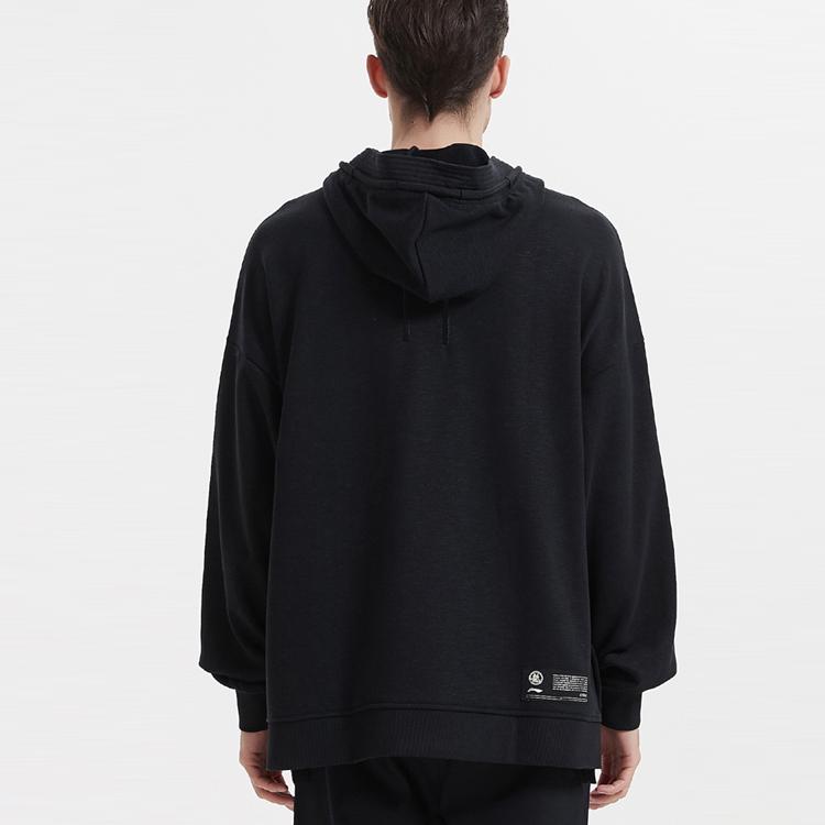 Li Ning X Jackie Chan Collaboration Sports Trend Series Wind Forest Fire Mountain Text Pattern Embroidered Hoodie Long Sleeve Sweatshirt AWDRA13-3