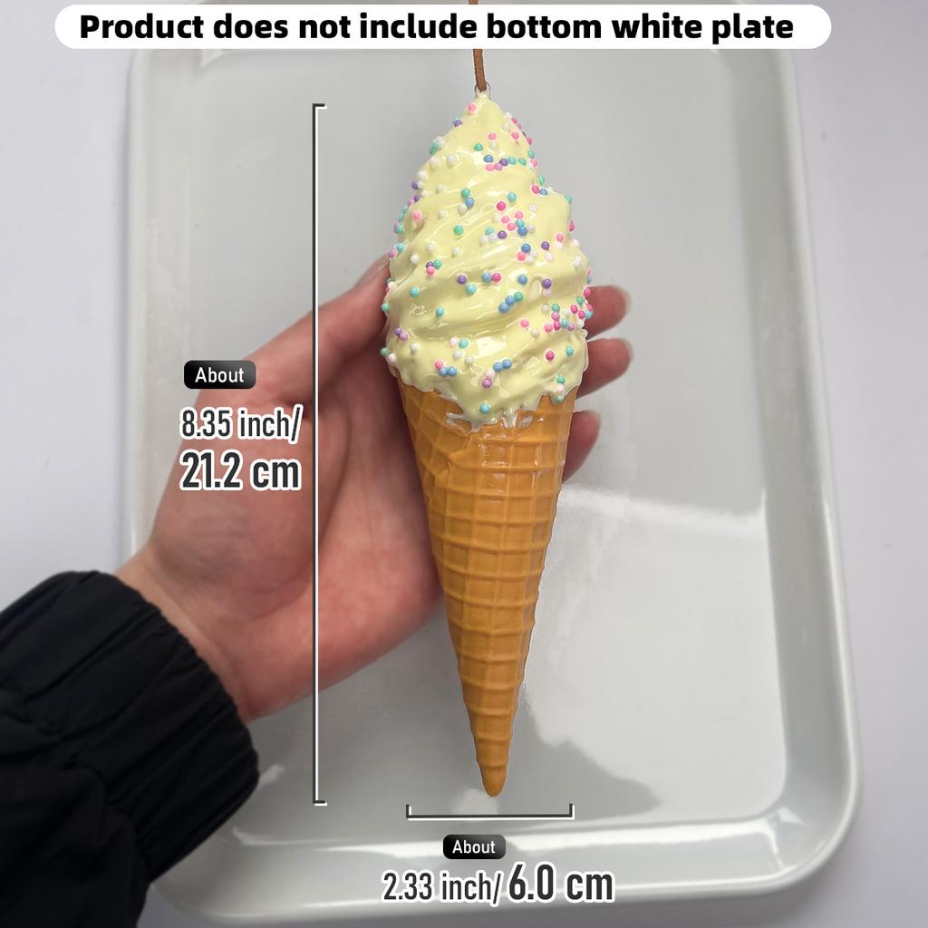 1-piece Set, Simulated Sauce Coated Plastic Ice Cream Model, Ice Cream Shop Display Prop, Photography Stage Prop