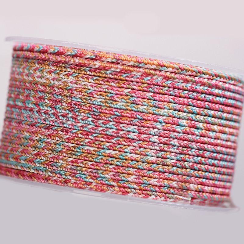 

Браслет из нити ручной вязки «Пейзаж длиной в тысячу ли», плетеный шнур, только зеленый, того же стиля, секционно окрашенная нить, плетеный шнур, шнурок для ожерелья Shili peach blossom 2.5mm Ruyi rope