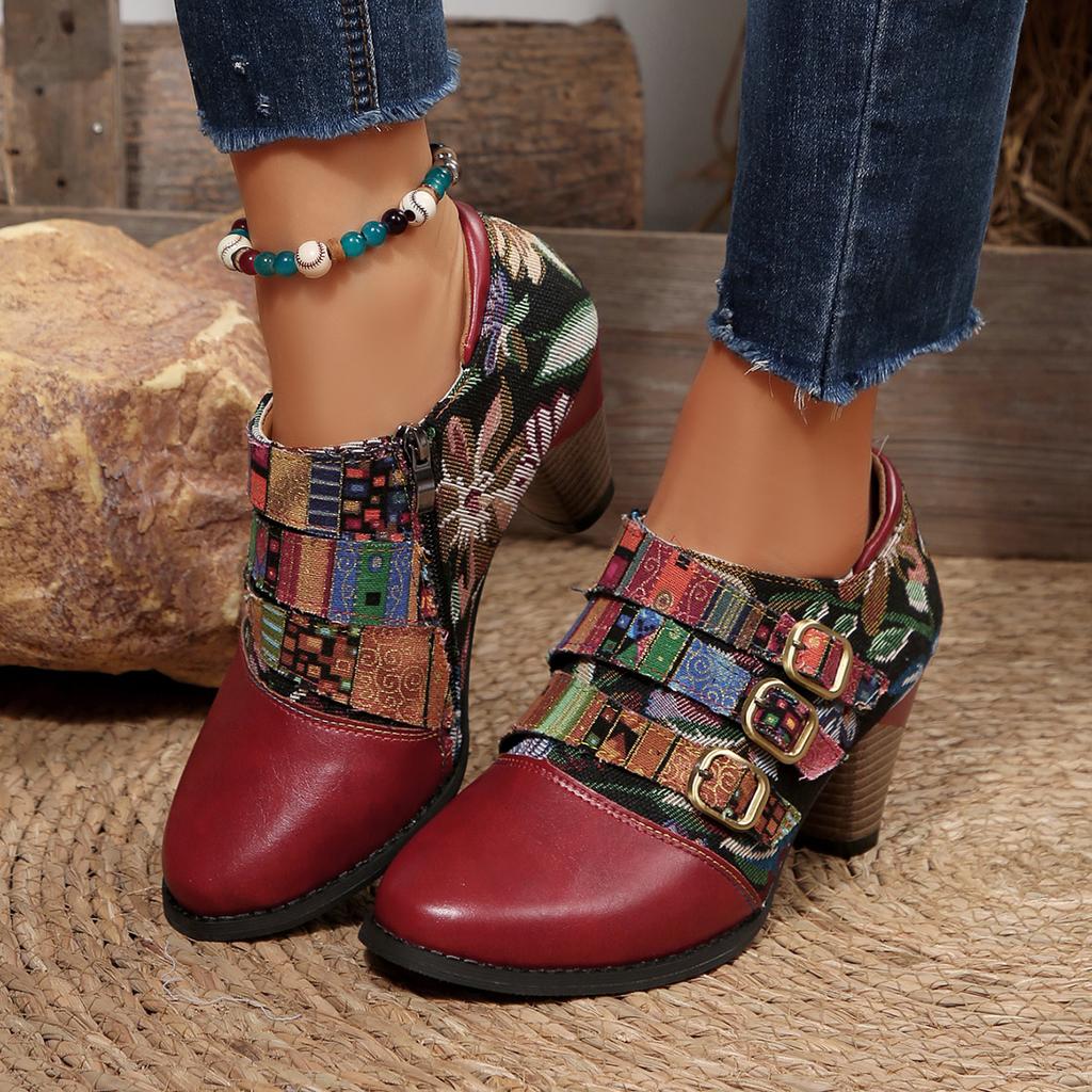 Women Bohemian Ankle Boots Lace Up Round Toe Designer Shoes Women Autumn Winter Women Comfortable Short Boots Zapatos De Mujer