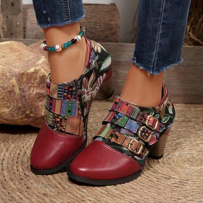 Stivaletti alla Caviglia Bohemien da Donna Stringati a Punta Rotonda Scarpe di Design Donna Autunno Inverno Stivaletti Corti Comodi da Donna Zapatos De Mujer