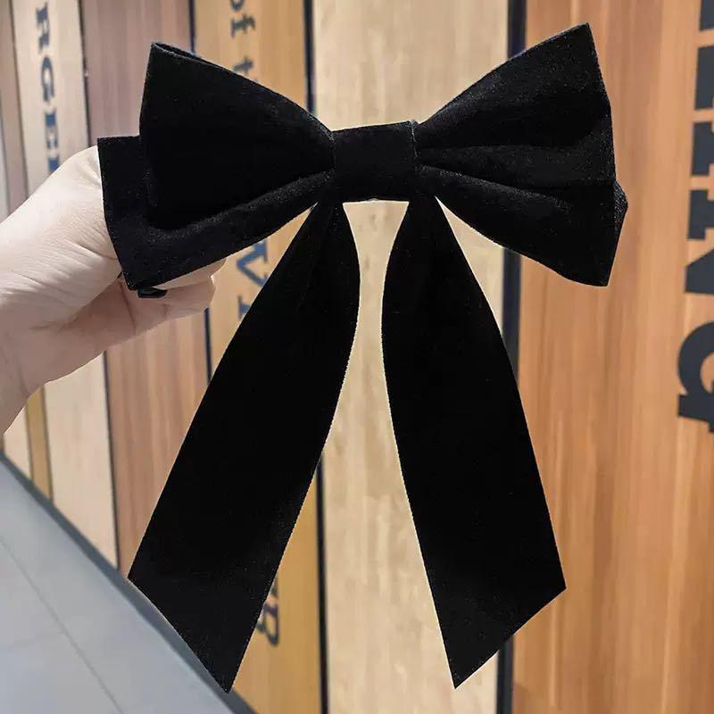 Girls' Bun Hairstyle Red Bow Hair Clip – Princess Headwear Accessory for Women & Children