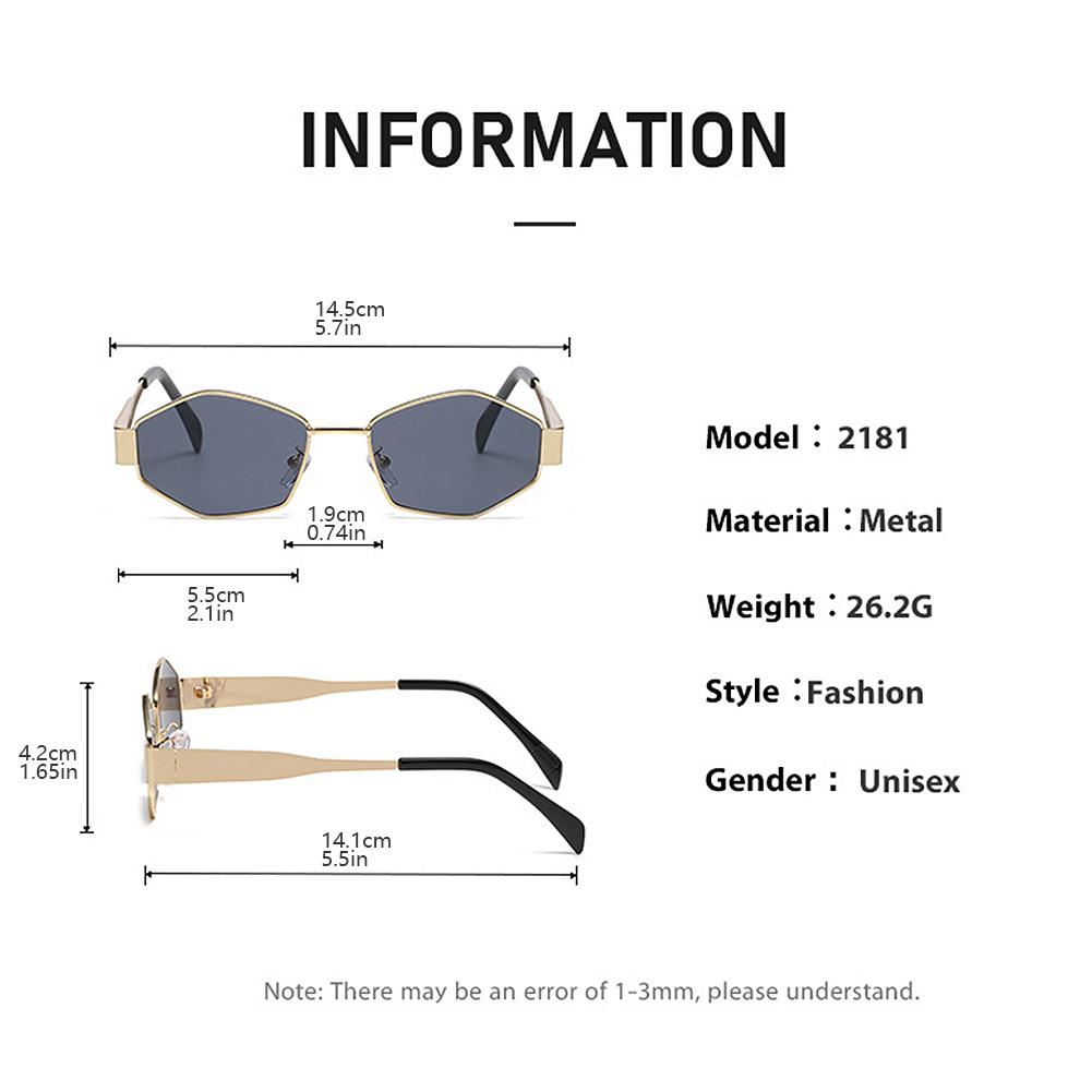 Модные винтажные солнцезащитные очки в форме ромба с полигональной металлической оправой — фото 15
