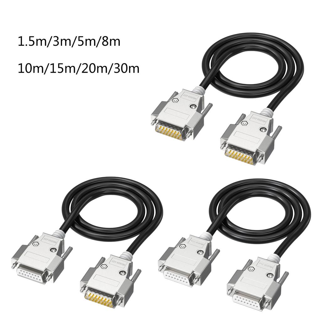 1.5m-30m DB15 15Pin Extension Cable Wire Data Cord in Multiple Lengths for Numerical Control Machine Tool/Modem