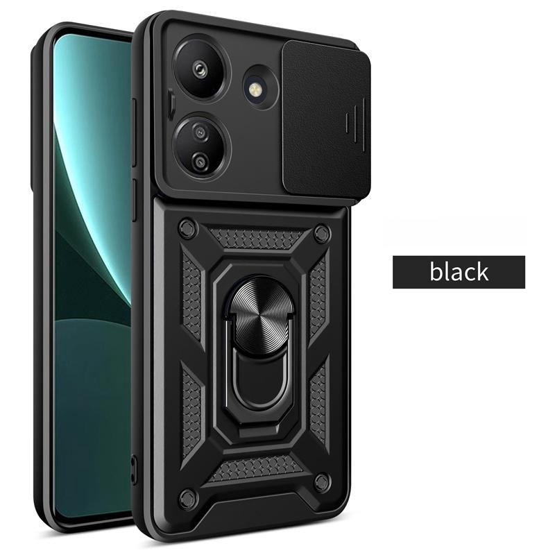 For Xiaomi Poco C65 Case Slide Camera Lens Armor Funda For Poxo Poko Pocco Little C65 C 65 4G Magnetic Holder Ring Protect Cover