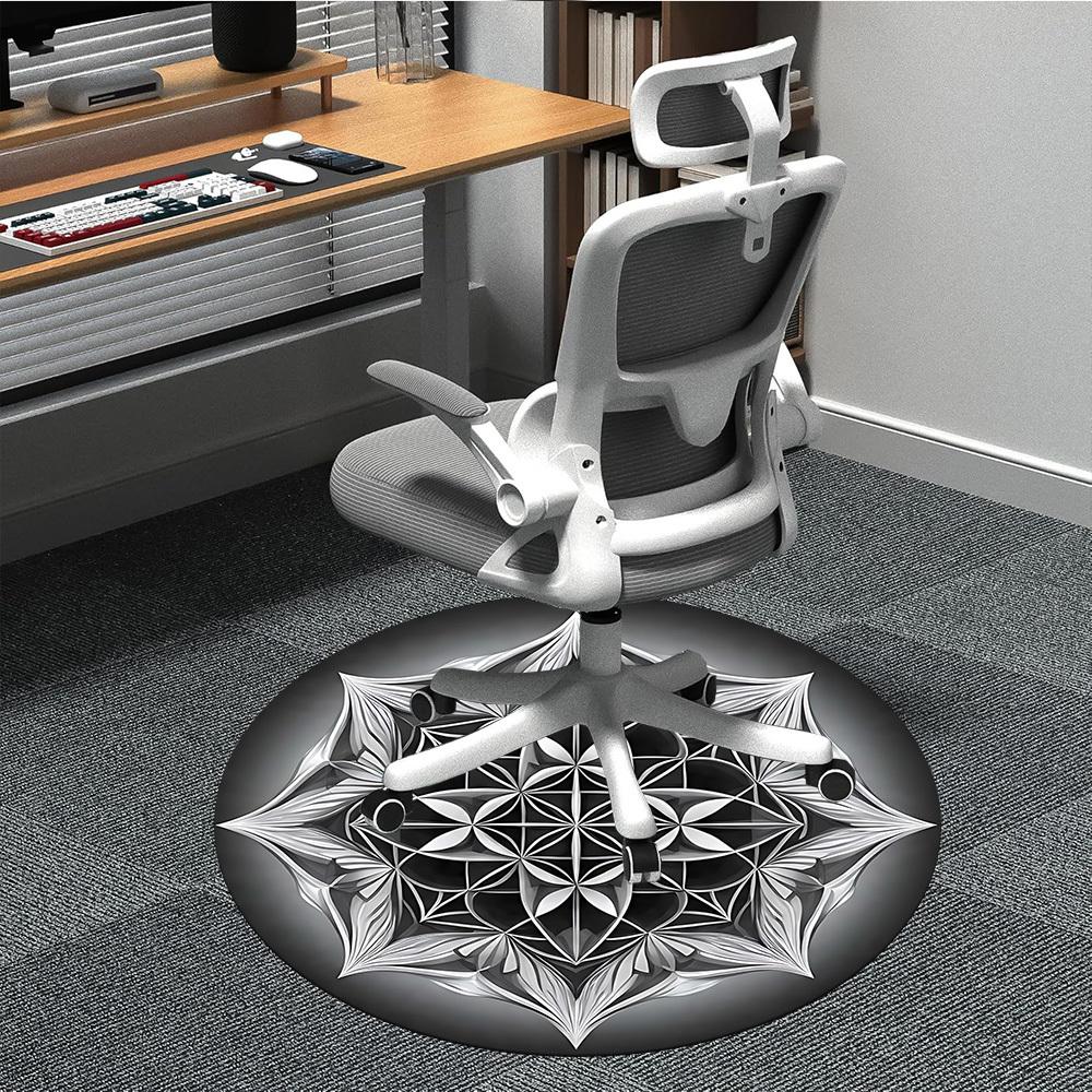 

1PC Sacred Geometry Chair Carpet for Office, Indoor Non-Slip Washable Carpet, Soft Comfortable Mat For Office Room yy250930281 80cm by 80cm
