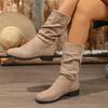 Fashion 2025 Brand Ladies Shoes Belt Buckle Women's Boots Fashion Slip-on Modern Boots Women Winter Retro Rome Plus Size Mid-Calf Boots