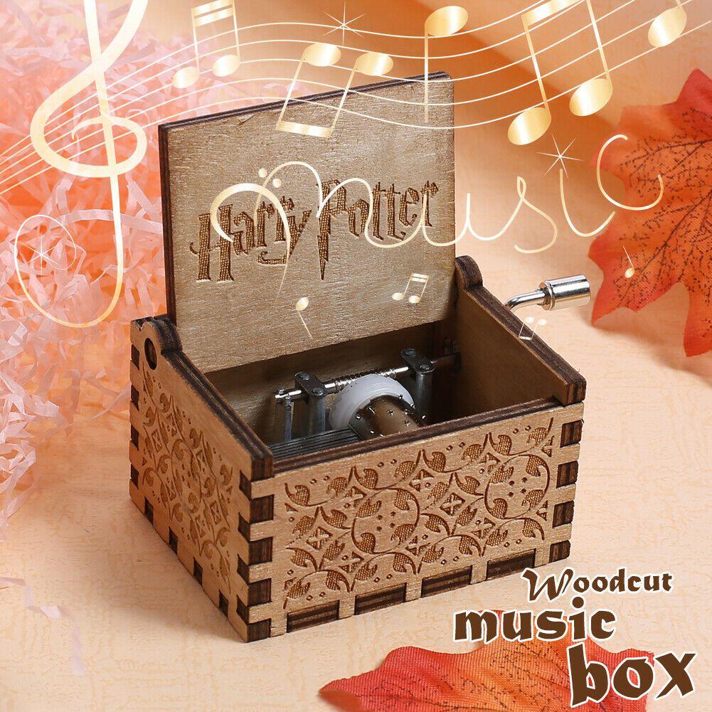 Harry Potter Engraved Wooden Music Box Vintage Storage Box Design