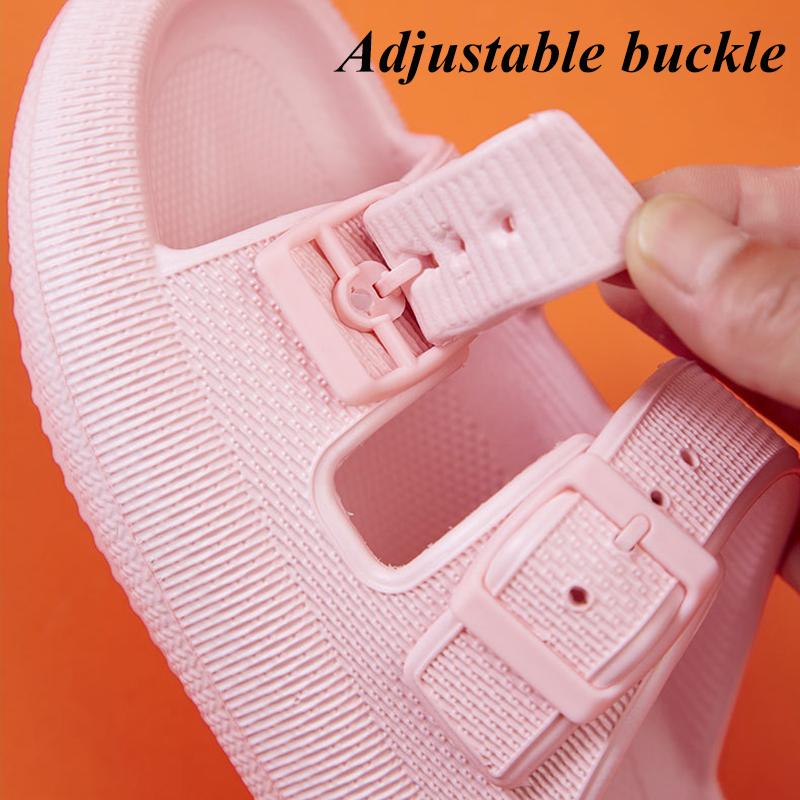 Women's Thick Platform Cloud Slides Pillow Slippers Fashion Buckle Soft Sole Non-Slip Flip Flops Summer Beach Sandals