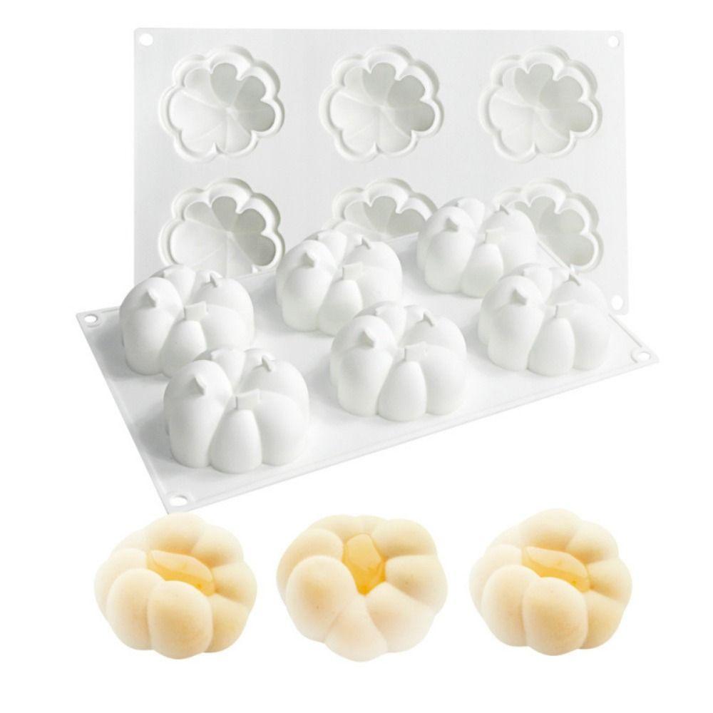 6 Cavity Mangosteen Silicone Molds Heat-Resistant Dessert Mold Mousse Cake Mold Kitchen Bakeware