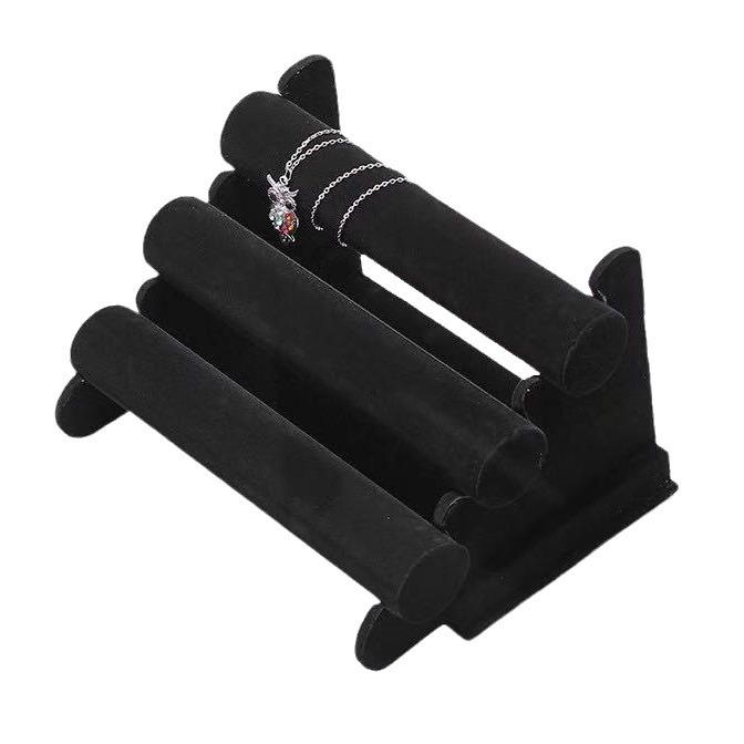 Flocking Three-Layer Bracelet Watch & Jewelry Display Stand