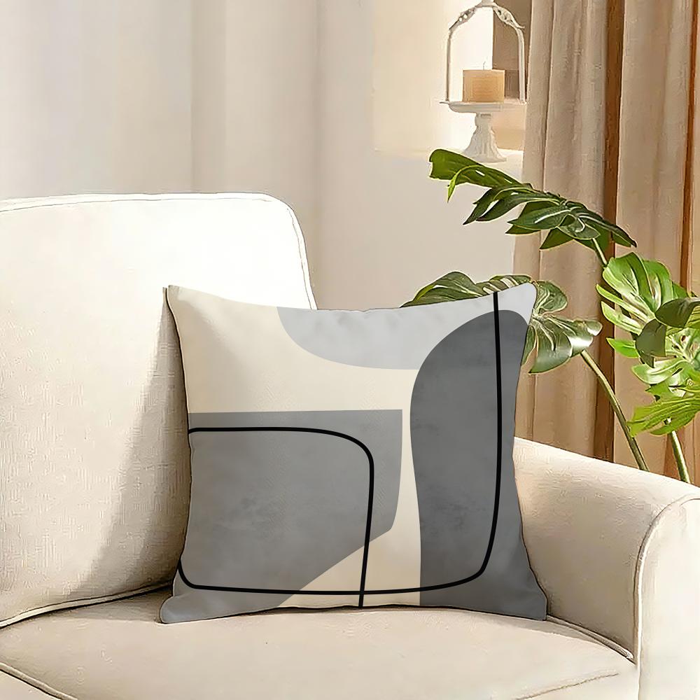 Abstract Geometric  Modern Boho Cushion Cover Reversible Plush Pillow Cover Soft Fluffy  Home Decor for Sofa Bedroom