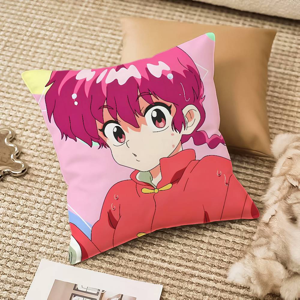 

Anime R-Ranma Pillow Case Anti-dustmite Invisible zipper Sofa Bed 12x12Inch