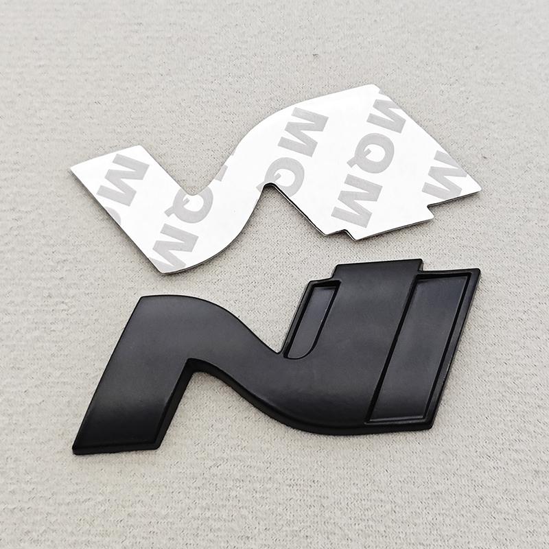 HWCB2 3D Metal NLine N Logo Rear Boot Trunk Emblem Front Grille Badge Decal For Hyundai I20 I30 Sonata Kona Elantra Tuson Car Stickers