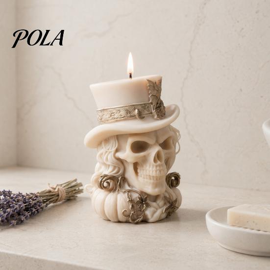 3D Cowboy Skull Silicone Mold, Halloween Skeleton Candle Mold for Epoxy Resin, Candle Making, Soap, Clay, Wax Casting, Halloween Home Decor