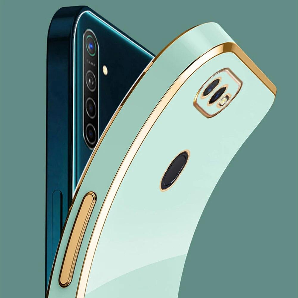 Pro Oppo A5s Case OPPO A7 AX7 Phone Case Oppo A12 Cover CPH1901 CPH1903 CPH1905 Luxusní čtvercový pokovení Nárazuvzdorný zadní kryt