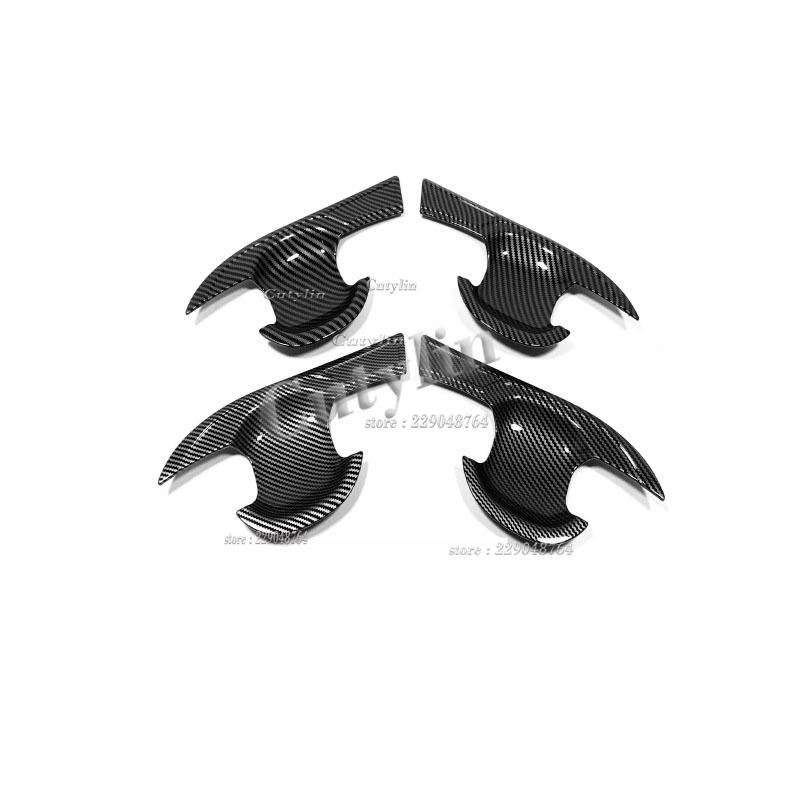 For Toyato Rav4 RAV 4 2026 2027 ABS Black/ Carbon Fiber Side door handle bowl door pull sticker cover trim decoration styling
