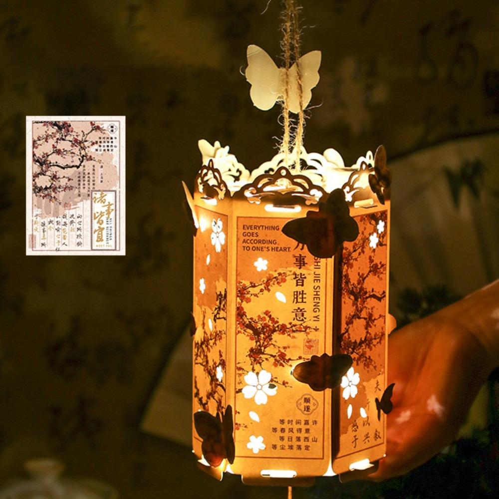 

Luminous Chinese Style Calligraphy Lantern Retro Portable Lanterns Mid-Autumn Festival Style C