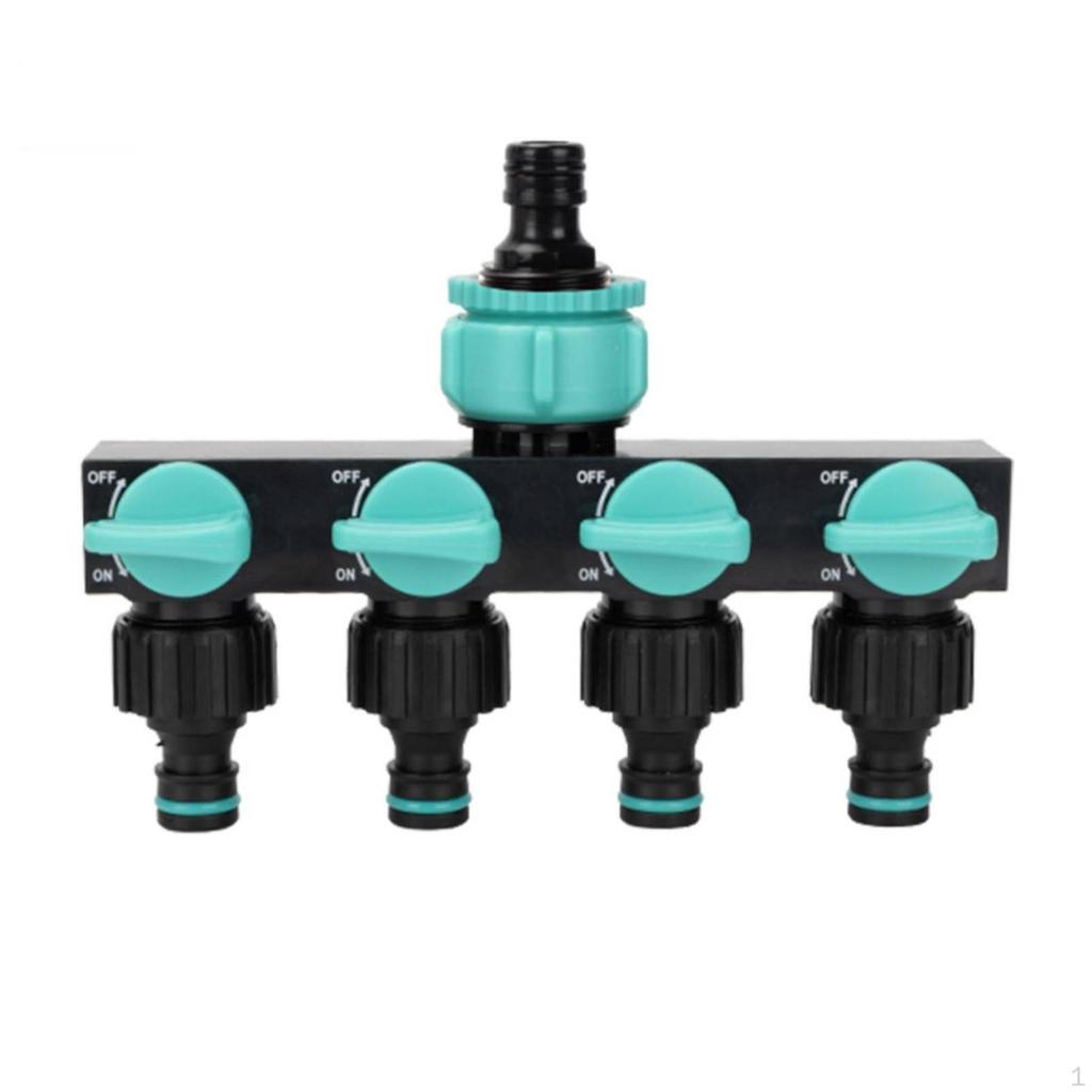4Outlet Garden Hose Splitter PushtoConnect with Shutoff Valves MultiOutlet for