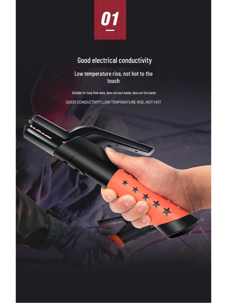 500A/800A Industrial-Grade European Style Non-Scalding Electric Welding Rod Holder Pliers, Anti-Drop Design