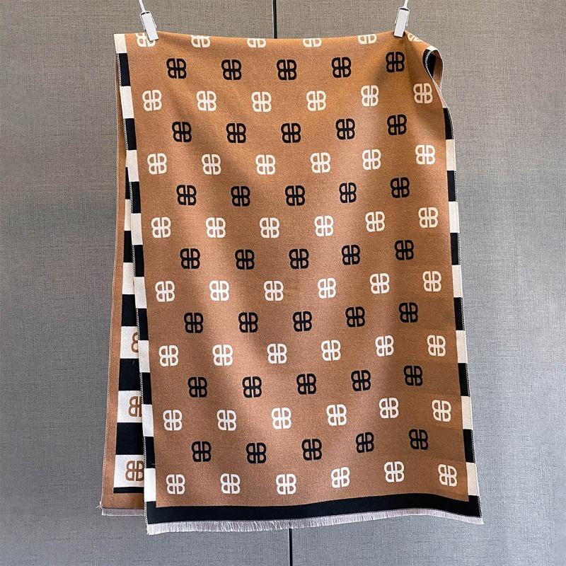 Autumn new high-end double B letter jacquard scarf femininity versatile warm scarf with decorative shawl