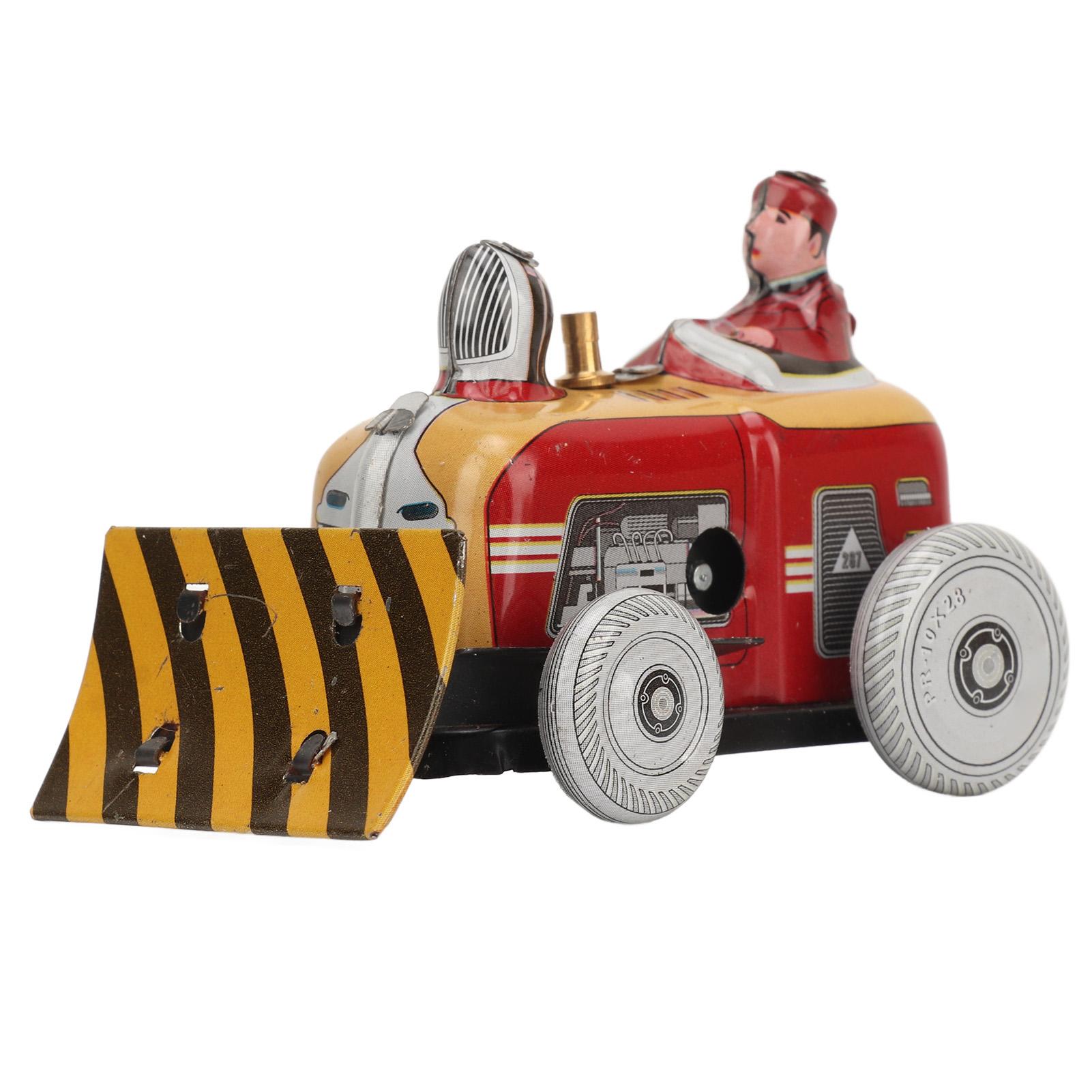 

Винтажный маленький бульдозер заводной игрушечный ретро жестяная игрушка ностальгический креативный реквизит коллекционный детский подарок