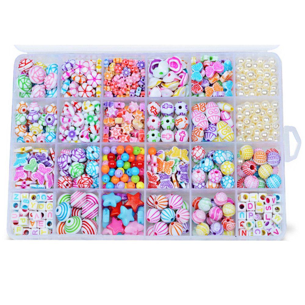 Weaving Charms Beads Children's Toy Crafts Making Loose Spacer Beads Bracelet DIY Handmade Beaded