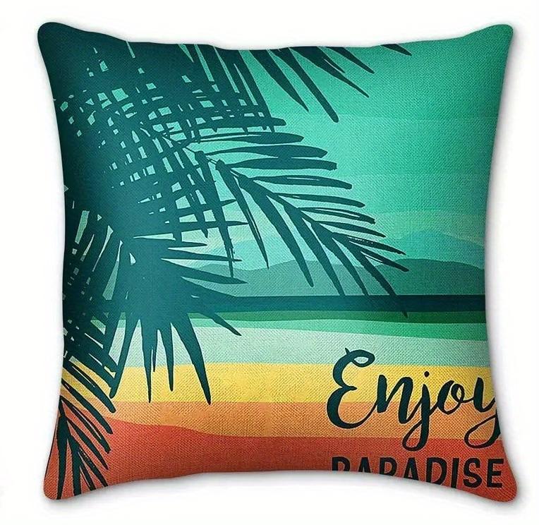 Home Decor Summer Tropical Pattern Pillow Covers Set Pattern Cushion Cover Suitable For Sofa Bedroom Car Pillow Cover