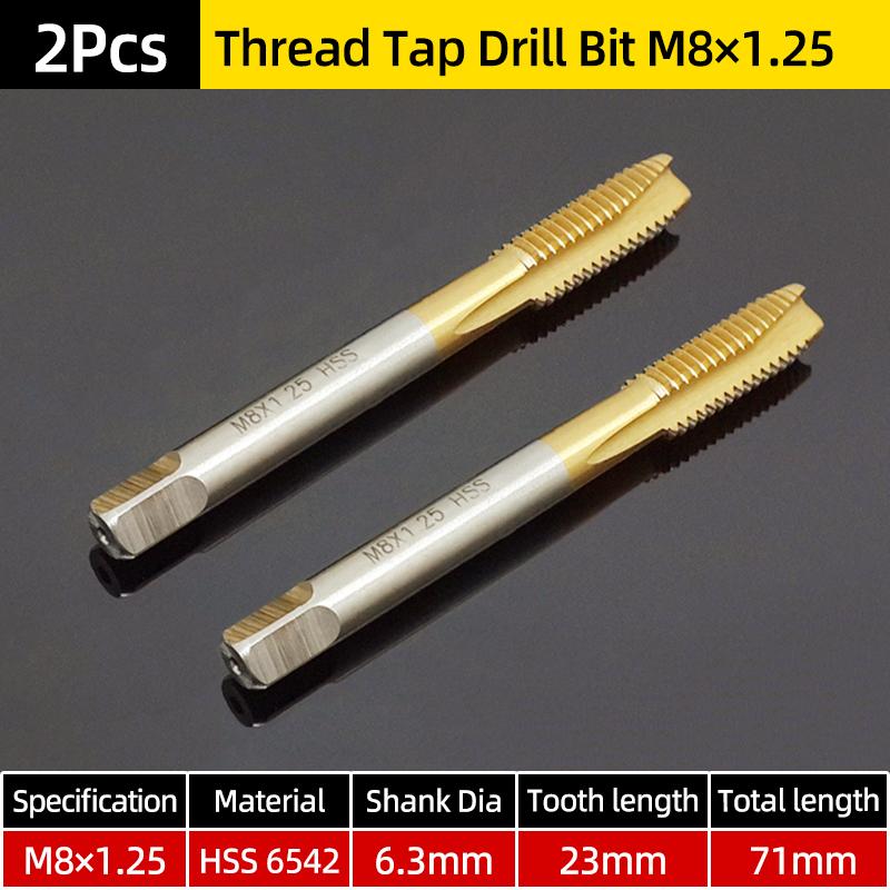 

HSS 6542 Titanium Machine Spiral Point Пряма рифлена гвинтова різьба Метрична заглушка Ручний мітчик Свердло 3-8 мм Набір мітчиків для саморізів