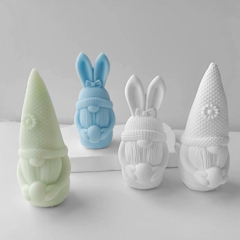 Świąteczny brodaty karzeł stary człowiek formy śliczny królik wielkanocny świeca silikonowa forma świeca projekt ozdoba domu DIY narzędzie rzemieślnicze