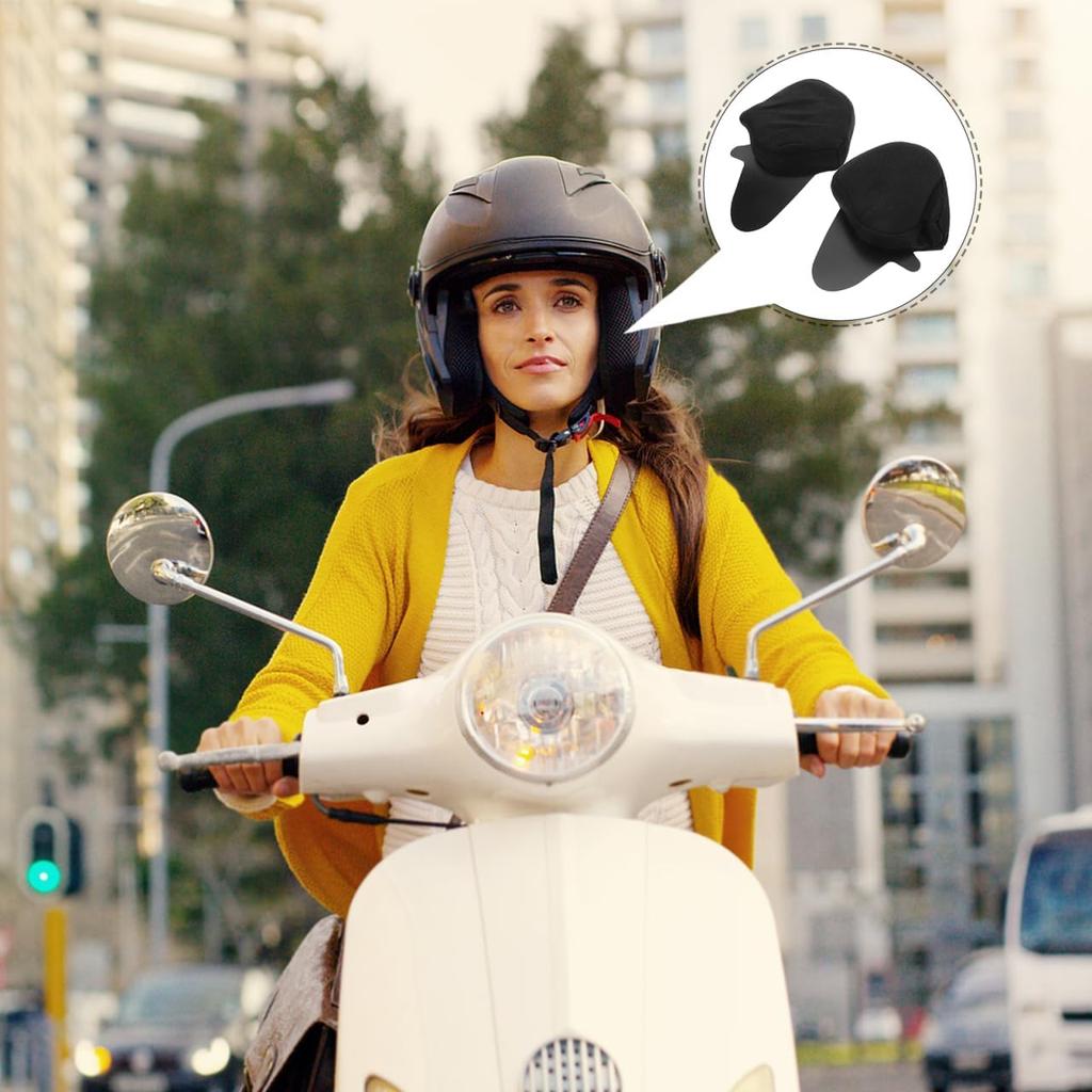 2pcs Motorcycle Helmet Ear Pads Wind Blocker Chin Strap for Biking Full Coverage Ear Protection Accessories