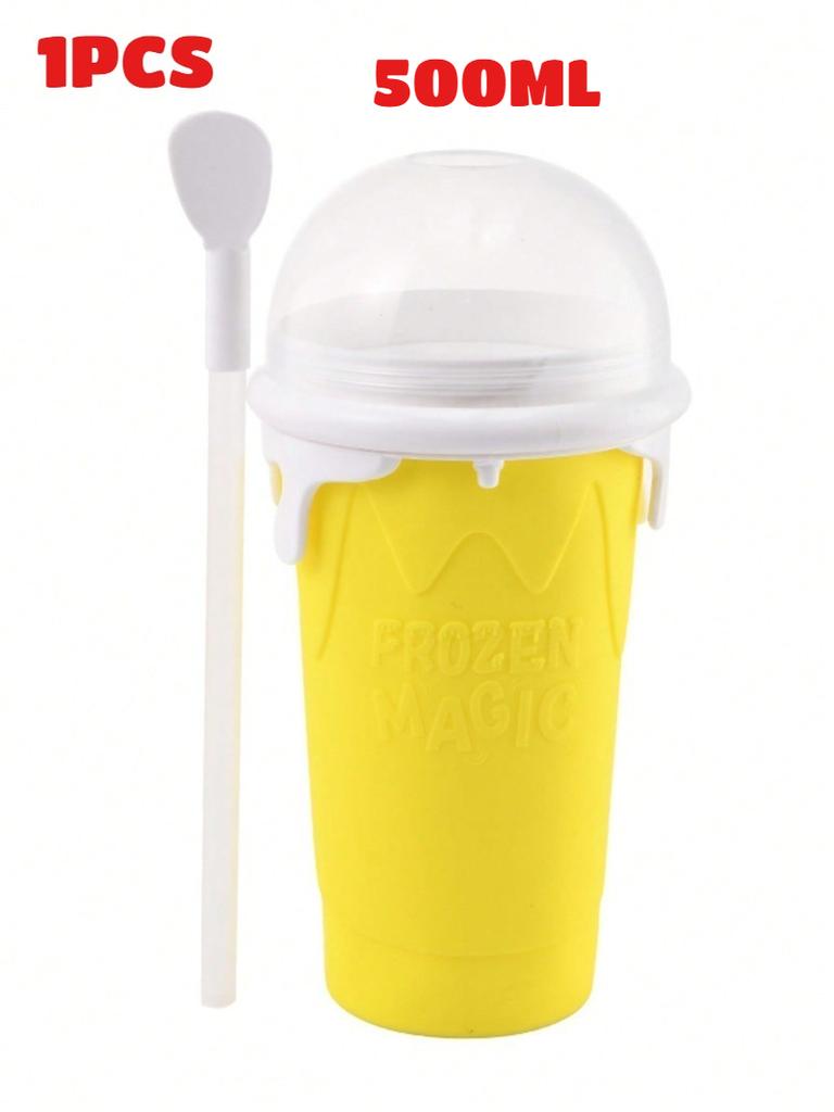 DIY Magic Slushy Maker Squeeze Cup, Portable Smoothie Squeeze Cup for Juices, Milk and Ice Cream Make, Double Layers Silica Cup