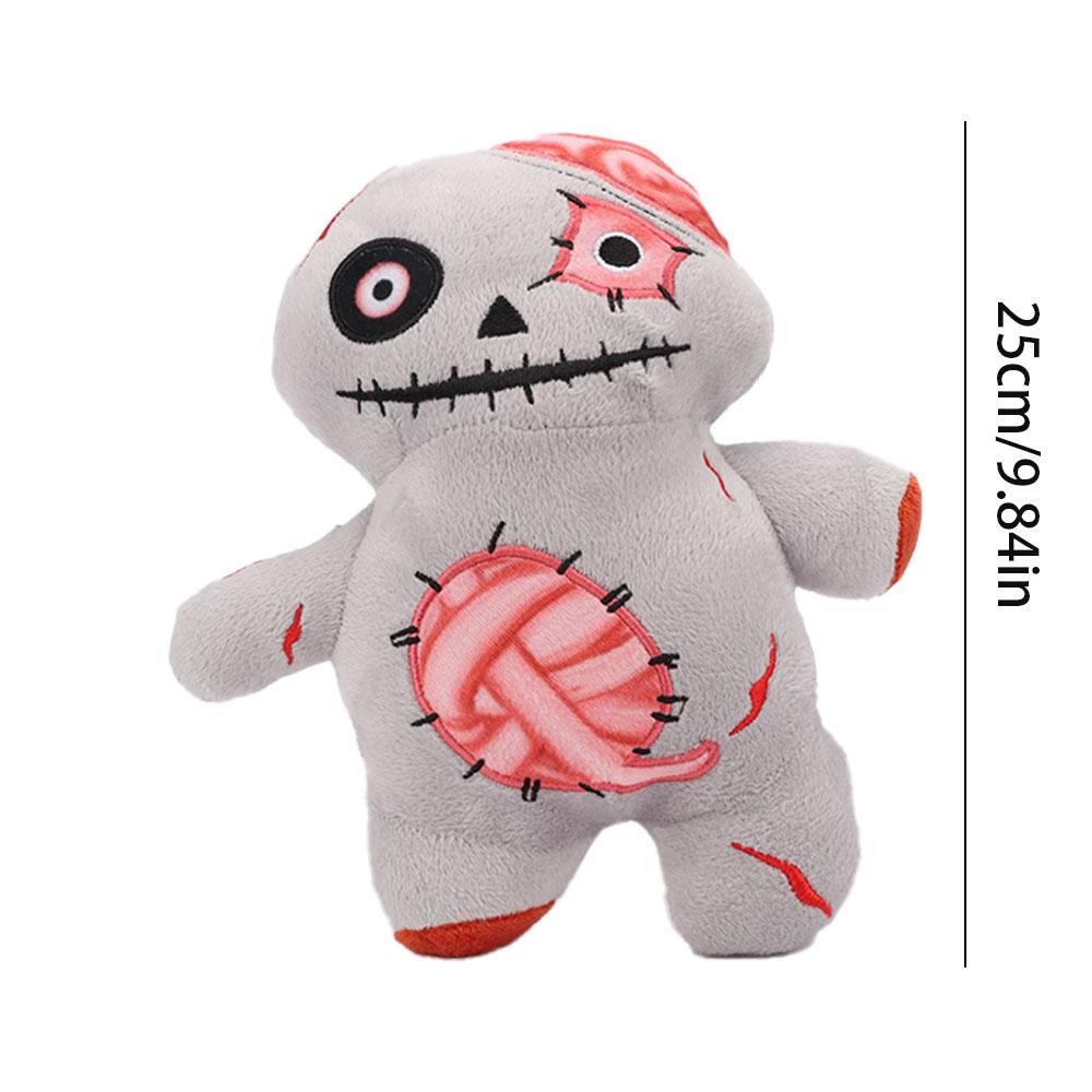 25cm/9.84in Halloween Horrific Zombie and Skeleton Cat Plush Toys Movie Stuffed Animals Toys for Kids Halloween Room Decoration