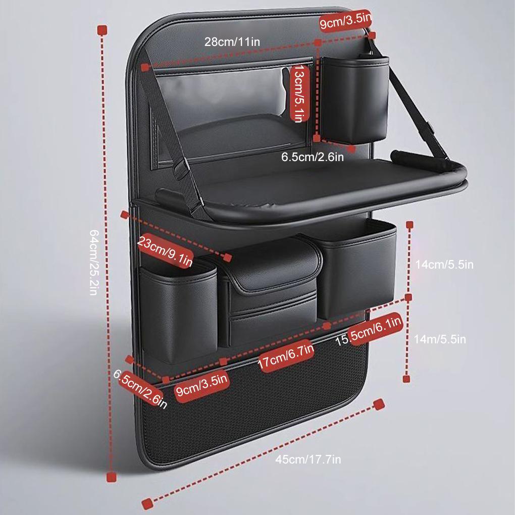 PU Auto-Sitz-Organizer mit klappbarem Tischtablett, Fahrzeug-Ordnung und Organisation, Wasserdichte Spielzeugaufbewahrung Pu