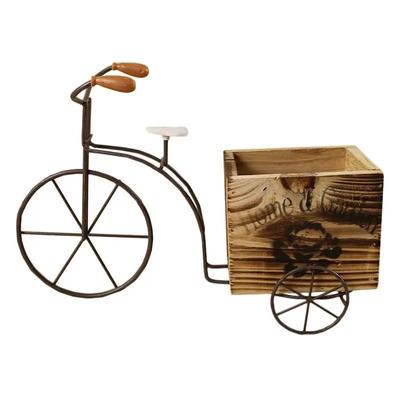 1 stück Chic Handliche Nützliche Blumentopf Blumentopf Macetas Garten Zubehör Holz Fahrrad Design Ornament Für Home Blume Garten