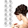 12 buc. Bucle Spiralate cu Găuri Unice pentru Păr Accesorii pentru Coc Bucle Spiralate cu Clips cu Arc și Strass Accesorii pentru Păr