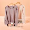 Leica Pure Cotton Antibacterial Thermal Underwear Set: Women's Round Neck, Thin Warm Autumn Top & Bottoms