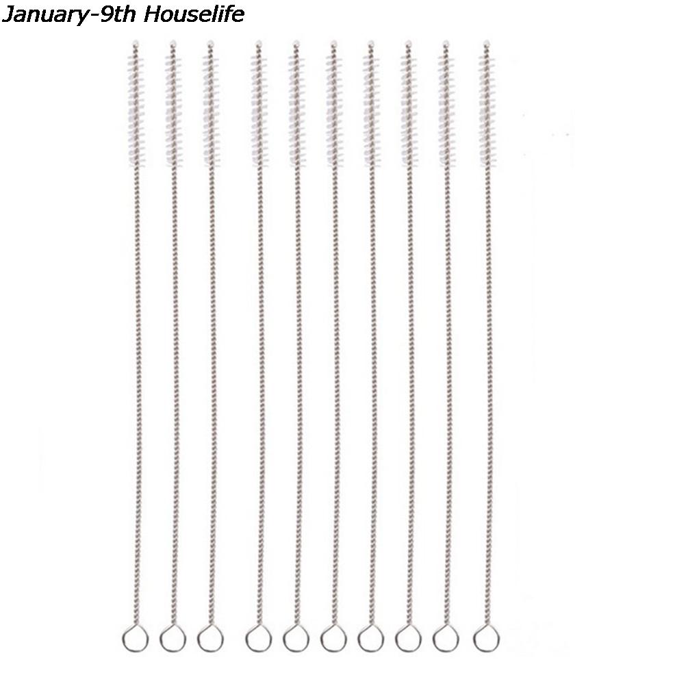 4/5/10Pcs/Set Stainless Soft Hair Suction Glass Tube Cleaner Brushes Tools Fish Tank Straw Bottle Cleaning Brush