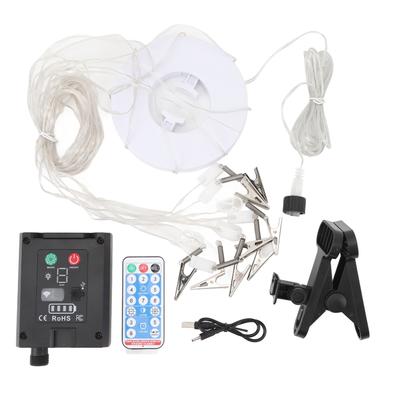 Solar Umbrella Light with Clip USB Charging Remote Control Decorative 104LED Lamp String for Beach