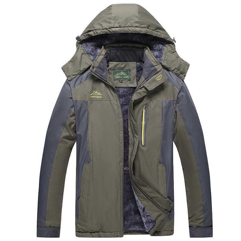Unisex Fleece-Lined 3-in-1 Outdoor Jacket, Detachable, Plus Size, Autumn/Winter, Ideal for Middle-Aged & Elderly