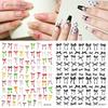 1pc Colorful Bow Ribbon Bowknot Nail Sticker 3D Mini Nail Appliques Adhesive Decal Nail Charms Nail Art Manicure Decorations DIY