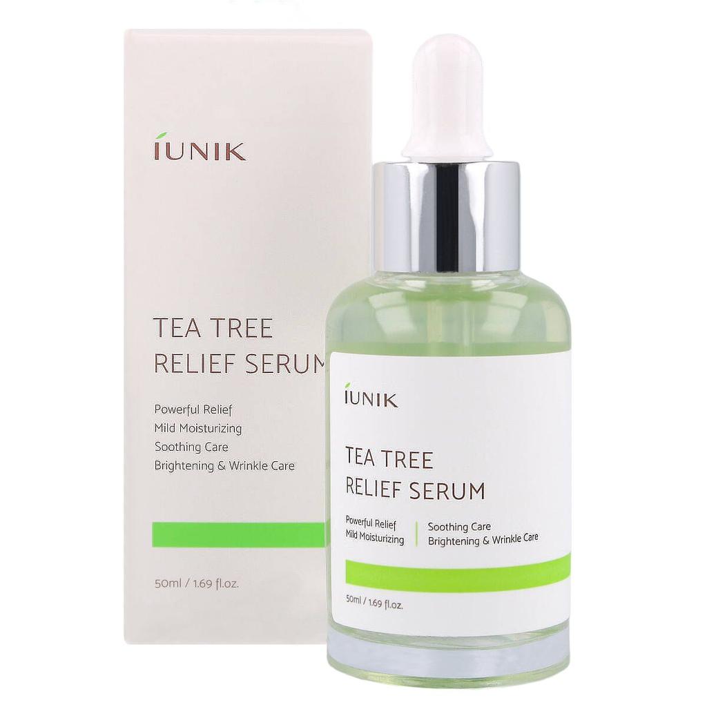 IUNIK Tea Tree Relief Serum 50ml - Soothing and Regenerating Face Serum