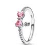 925 Silver Pink Bow Jewelry Set Ring Earrings Bracelet Necklace for Women Birthday Gift
