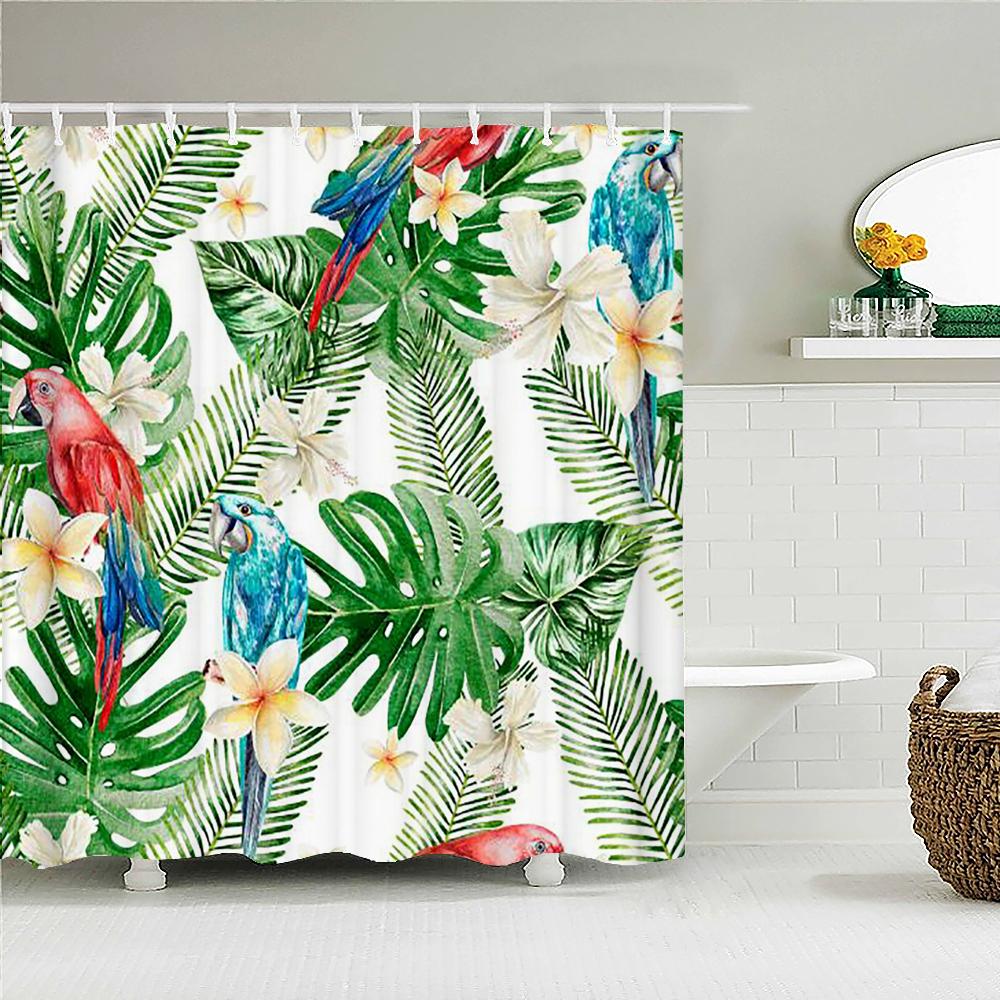 Flowers Grass Green Plants Waterproof Shower Curtains For Bathroom Bath Curtains Multi-Size 240*180Cm 3D Print Shower Curtain
